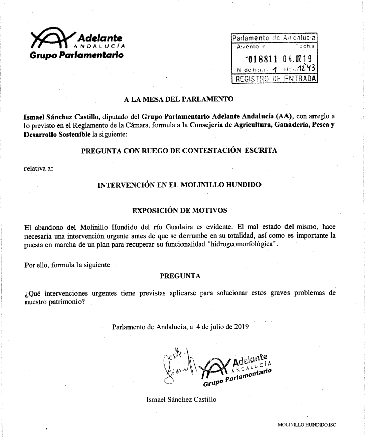 Intervención en el Molinillo Hundido (Alcalá de Guadaira)