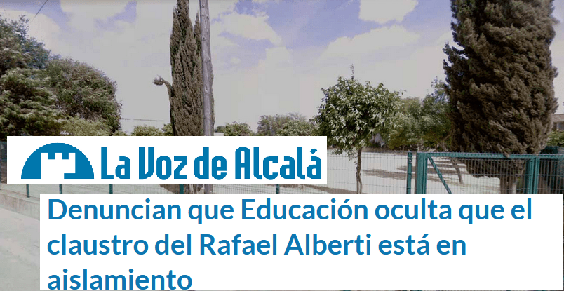 Adelante denuncia que Educación oculta que el claustro completo del CEIP Poeta Rafael Alberti está en aislamiento y pide cobertura inmediata de las bajas