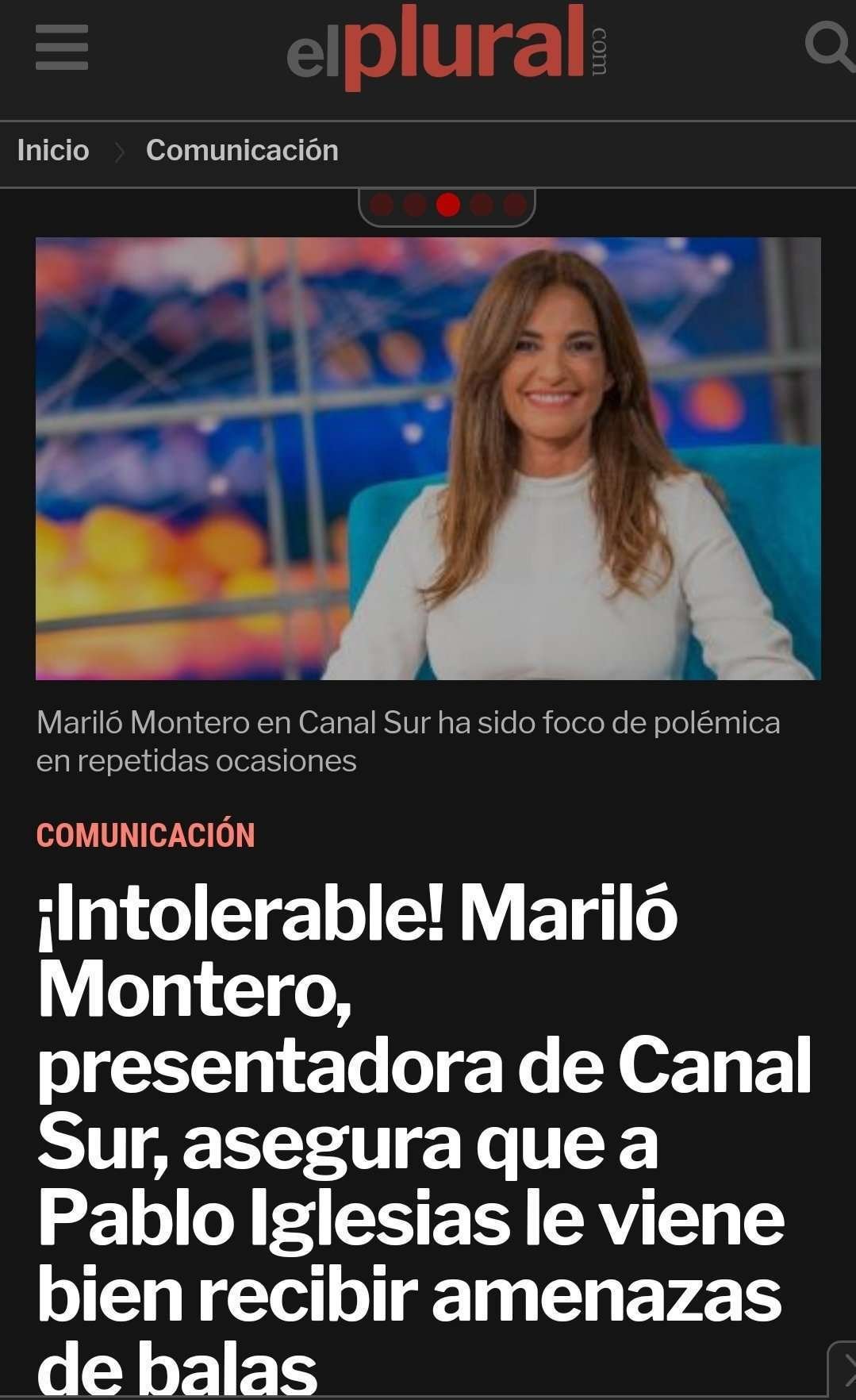 La columna publicada por Mariló Montero,  trabajadora de la RTVA, en el Diario de Sevilla, justificando las amenazas de muerte contra Pablo Iglesias