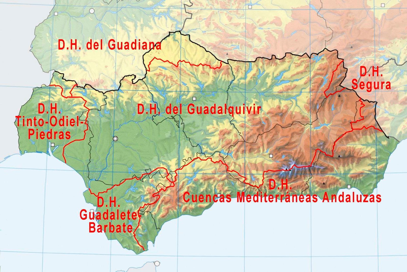 Solicitamos información sobre la situación de las demarcaciones hidrográficas competencia de la Comunidad Autónoma de Andalucía